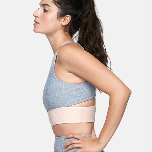 Outdoor Voices Slashback Crop Top Small Sports Bra Lake Dove Rose Colorblock - Picture 9 of 10